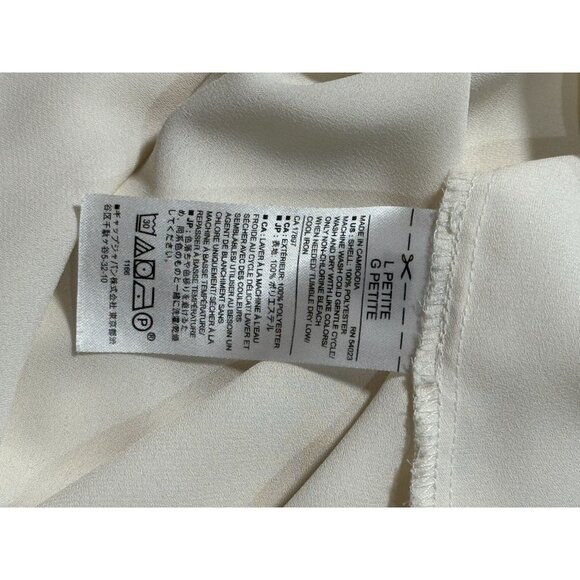 NEW Banana Republic Size PL Ruffle Front Collared Sleeveless Button Up Cream - Picture 9 of 9